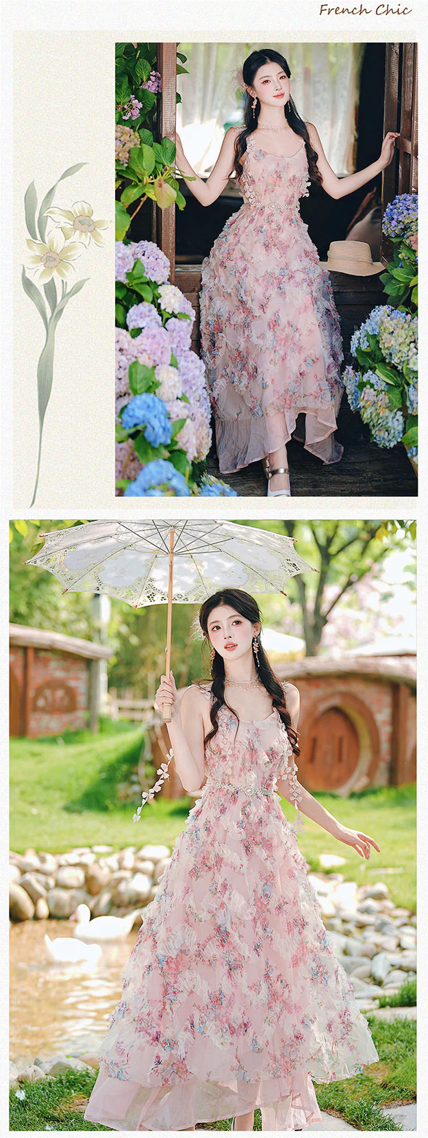 Fairycore-Pink-Floral-Ruffled-Tiered-Slip-Dress-with-Matching-Cardigan-Set10