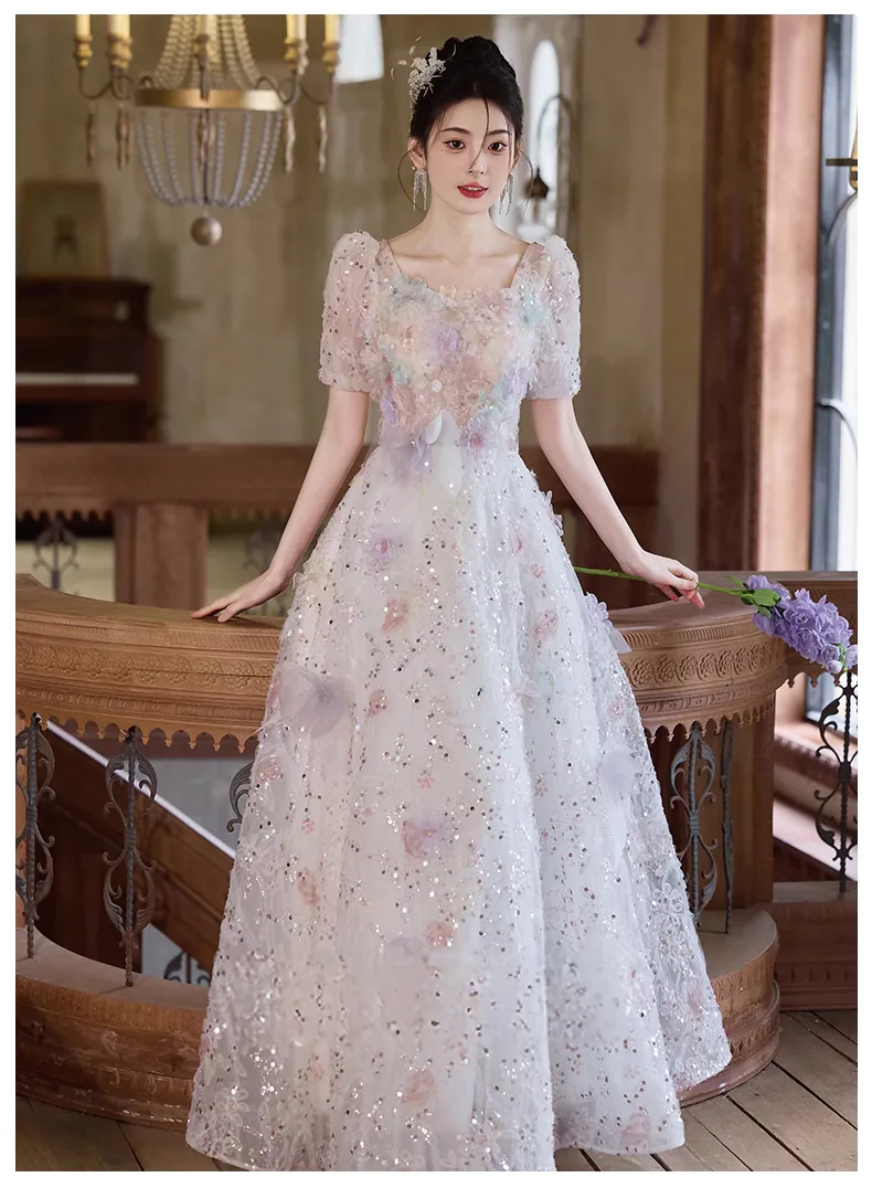open lace back dress Jovani 08257 Size 16 Purple Sequin Prom Dress Mermaid Formal V Neck Go –  Glass Slipper Formals main image 0