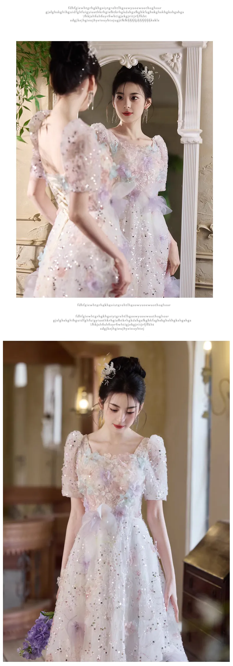 Romantic-3D-Floral-Embellished-Short-Sleeve-Sequin-Prom-Dress-Ball-Gown11