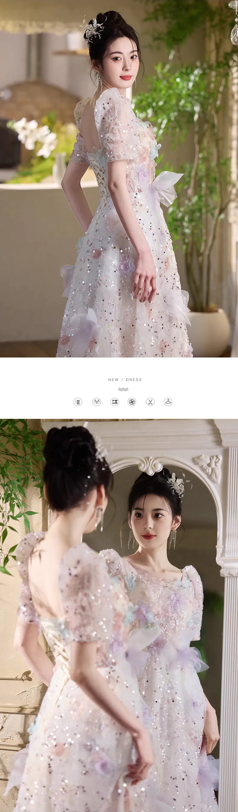 Romantic-3D-Floral-Embellished-Short-Sleeve-Sequin-Prom-Dress-Ball-Gown14