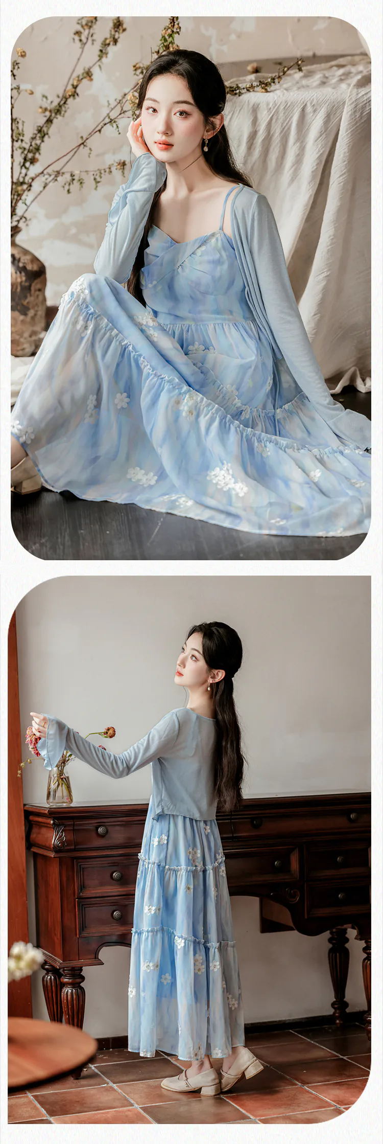 A-Line-Embroidery-Blue-Dress-with-Sun-Protection-Cardigan-2-Piece-Set13