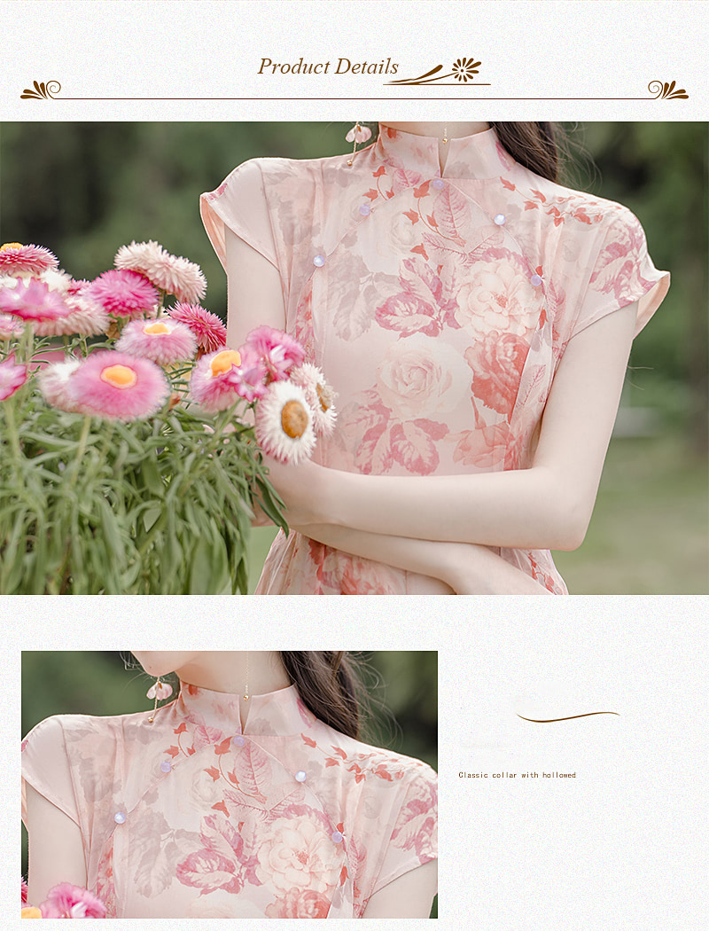 A-Line-Stand-Collar-Chiffon-Pink-Floral-Print-Summer-Maxi-Dress08