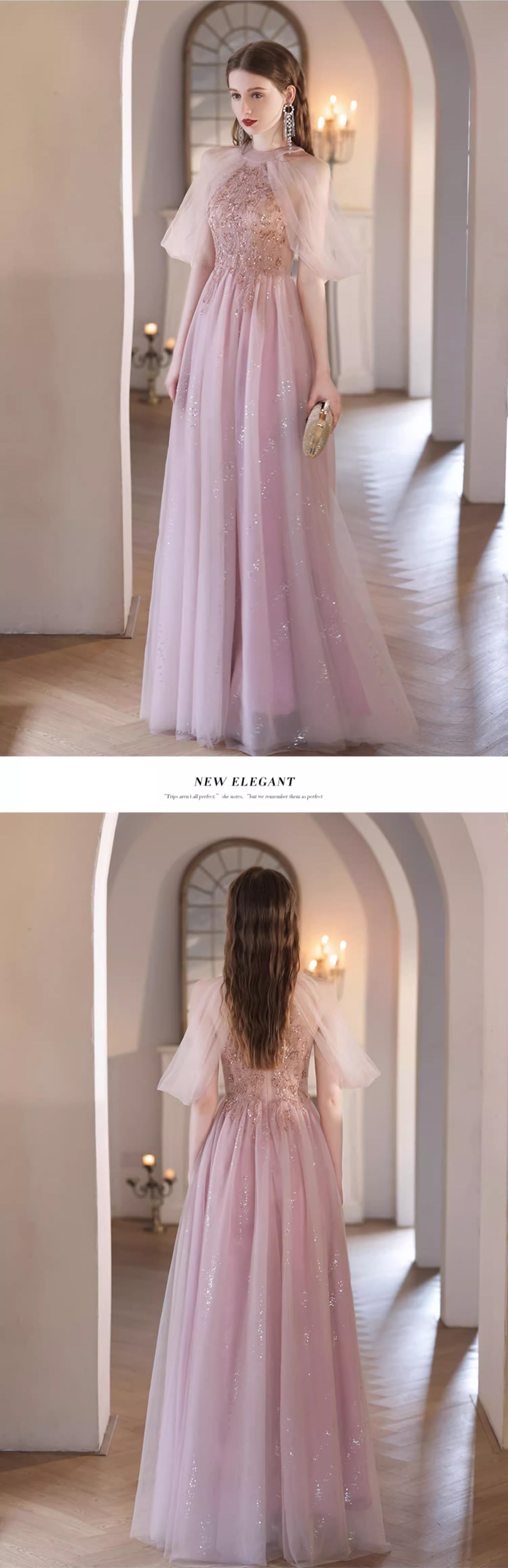 A-line-Fairy-Pink-Halter-Neck-Chiffon-Maxi-Prom-Dress-Long-Ball-Gown13