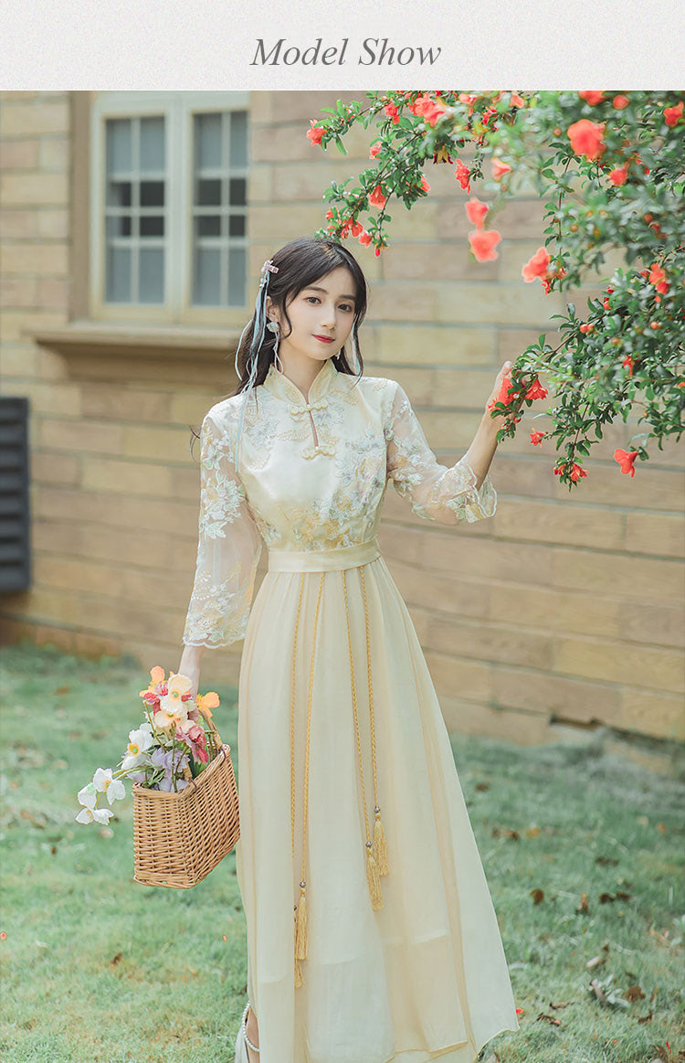 Aesthetic-Vintage-Floral-Embroidery-Mid-Sleeve-Casual-Maxi-Dress