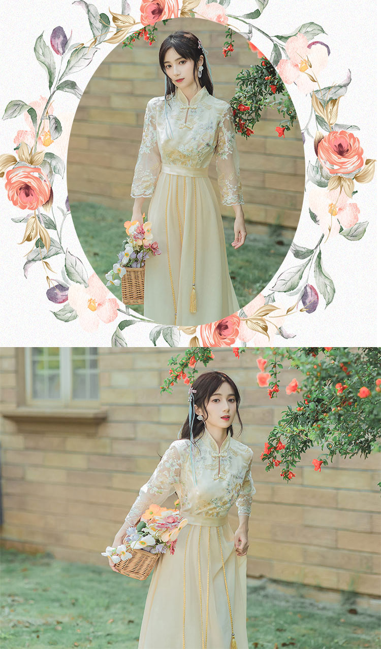 Aesthetic-Vintage-Floral-Embroidery-Mid-Sleeve-Casual-Maxi-Dress