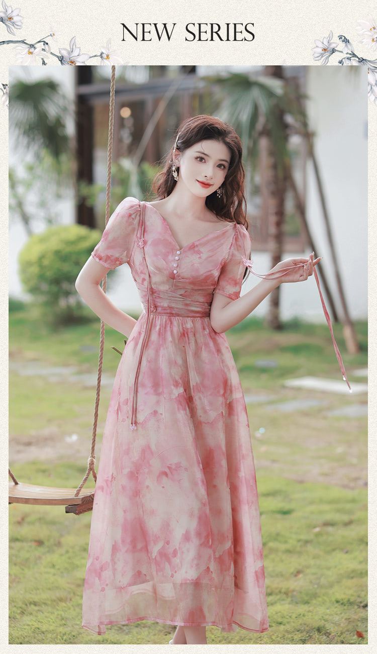 Beautiful-Princess-Pink-Short-Sleeve-Flowy-Summer-Casual-Dress06