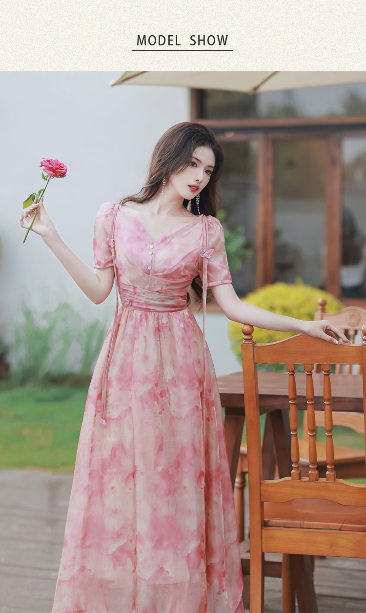 Beautiful-Princess-Pink-Short-Sleeve-Flowy-Summer-Casual-Dress08