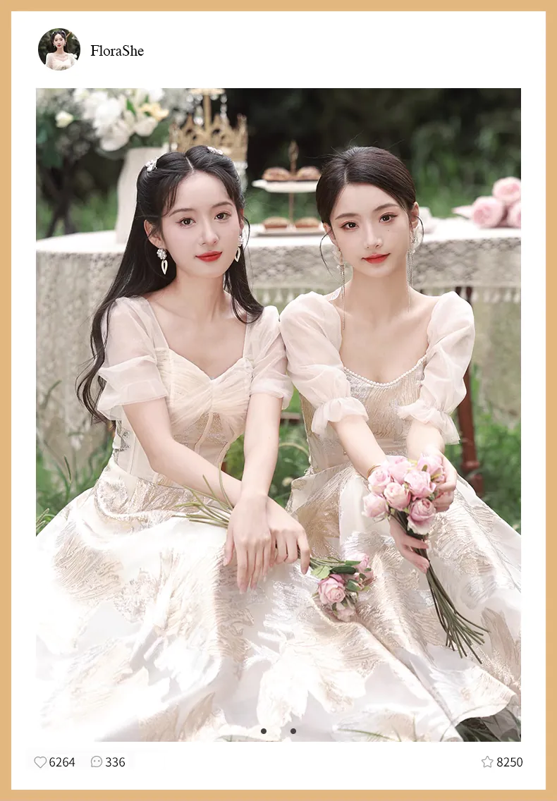 Champagne-Color-Bridesmaid-Chiffon-Dress-with-Sleeves-for-Wedding-Guest10