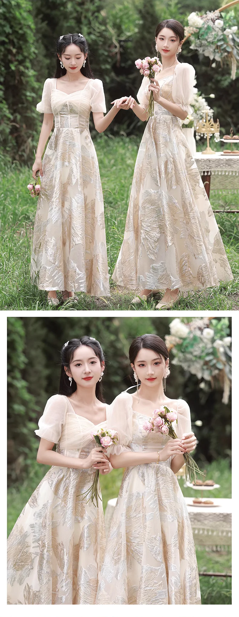 Champagne-Color-Bridesmaid-Chiffon-Dress-with-Sleeves-for-Wedding-Guest11