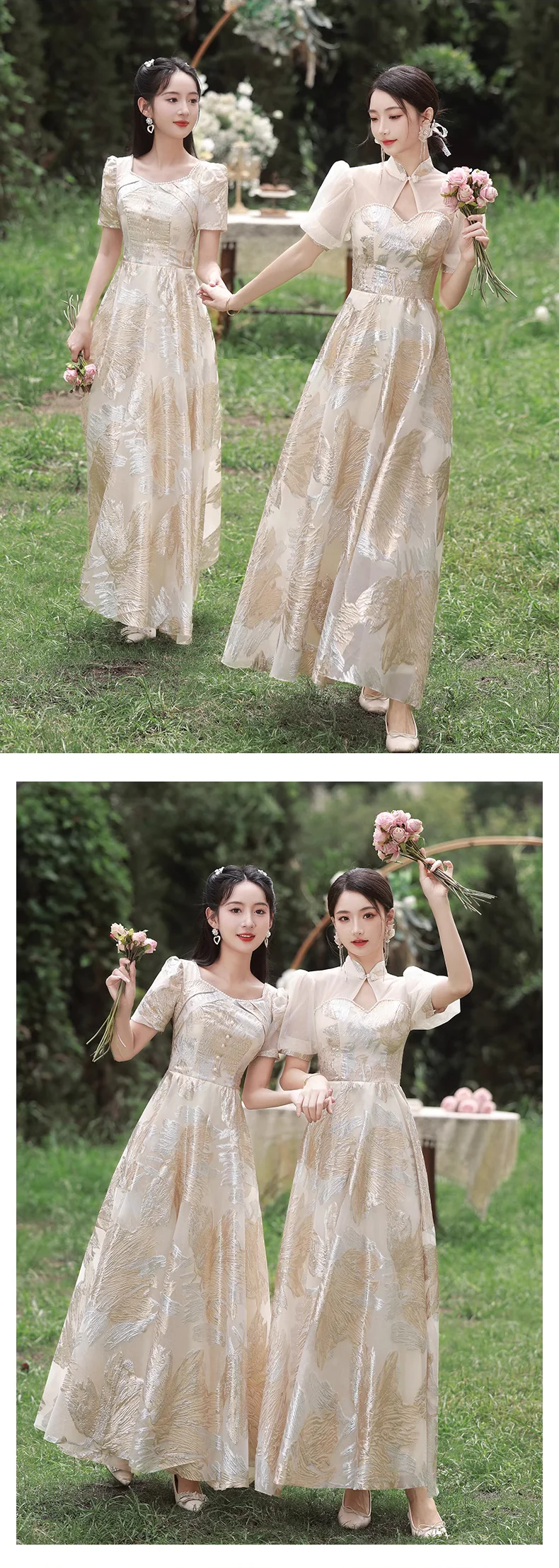 Champagne-Color-Bridesmaid-Chiffon-Dress-with-Sleeves-for-Wedding-Guest12