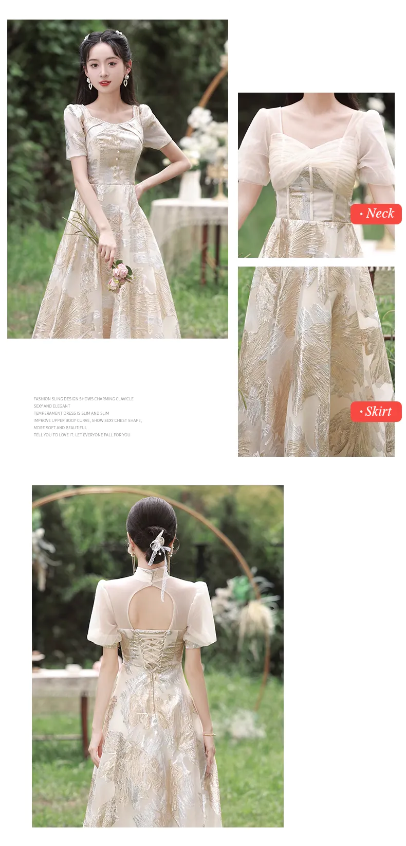 Champagne-Color-Bridesmaid-Chiffon-Dress-with-Sleeves-for-Wedding-Guest14