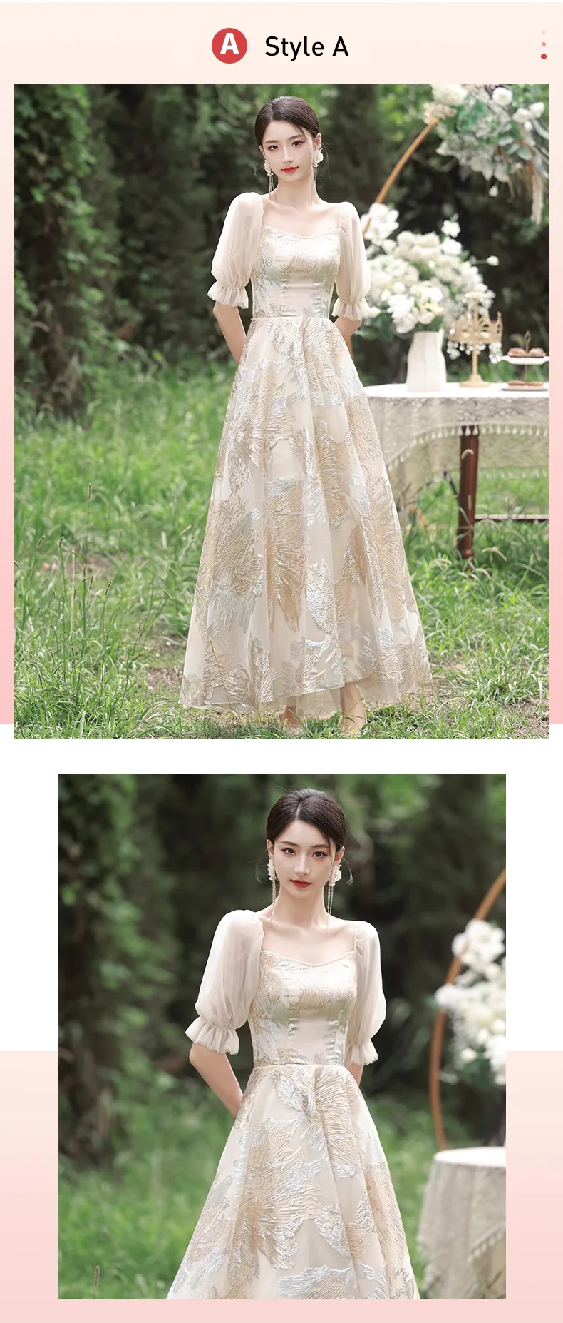 Champagne-Color-Bridesmaid-Chiffon-Dress-with-Sleeves-for-Wedding-Guest16