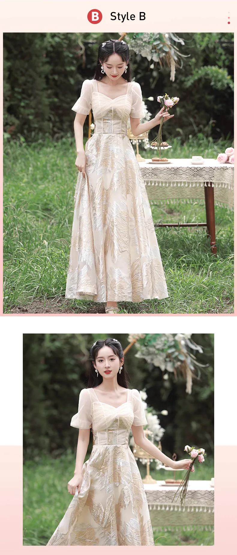 Champagne-Color-Bridesmaid-Chiffon-Dress-with-Sleeves-for-Wedding-Guest18