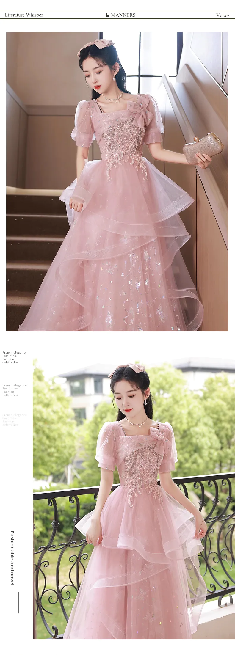 Charming-Pink-Embroidery-Short-Sleeve-Evening-Party-Prom-Long-Dress12