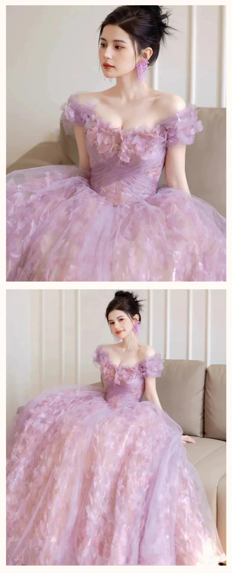 Dreamy-Soft-Lavender-Off-Shoulder-3D-Floral-Tulle-Party-Dress-Formal-Gown12