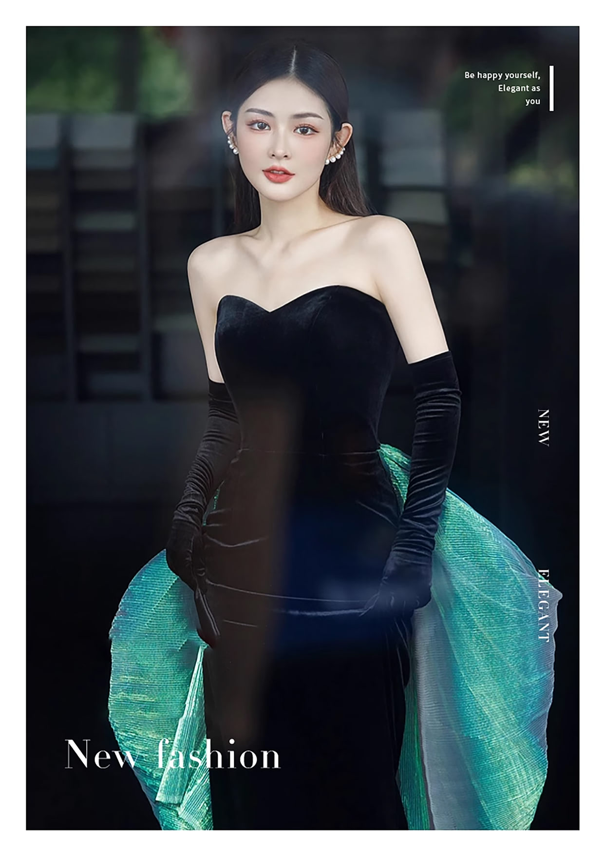 Elegant-Vintage-Black-Velvet-Fishtail-Banquet-Party-Evening-Dress06