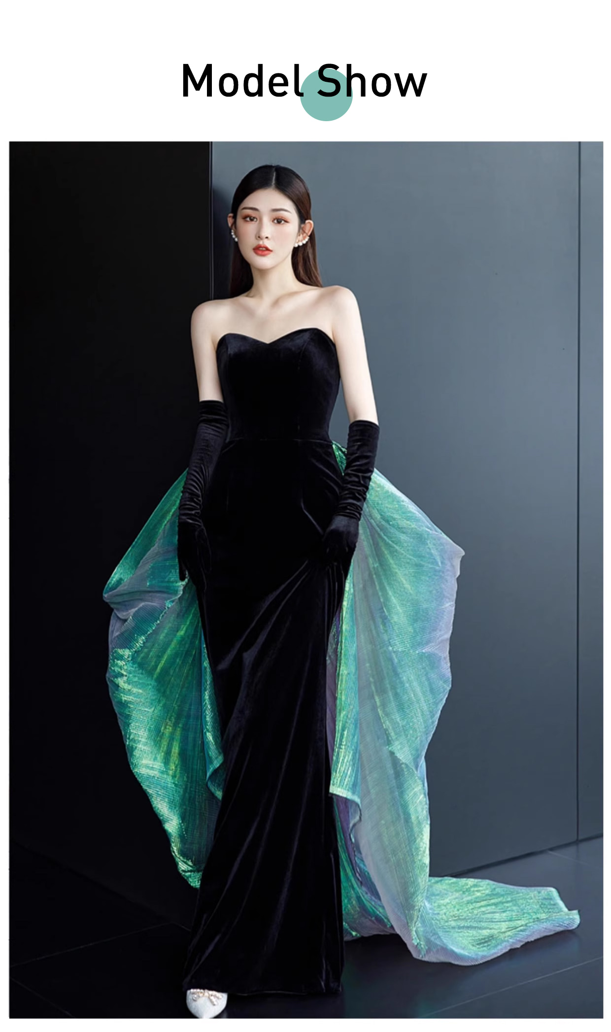 Elegant-Vintage-Black-Velvet-Fishtail-Banquet-Party-Evening-Dress09