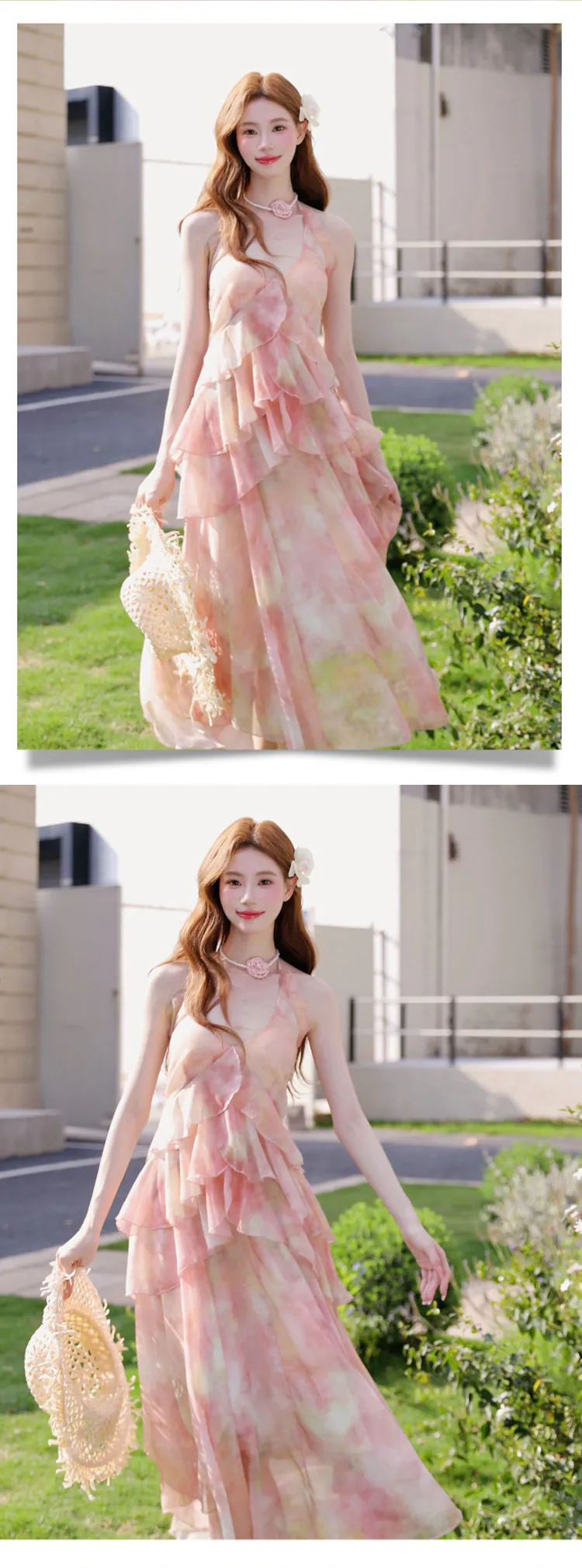 Ethereal-Tie-Dye-Pink-Ruffle-Layered-Skirt-Tiered-Backless-Chiffon-Dress08