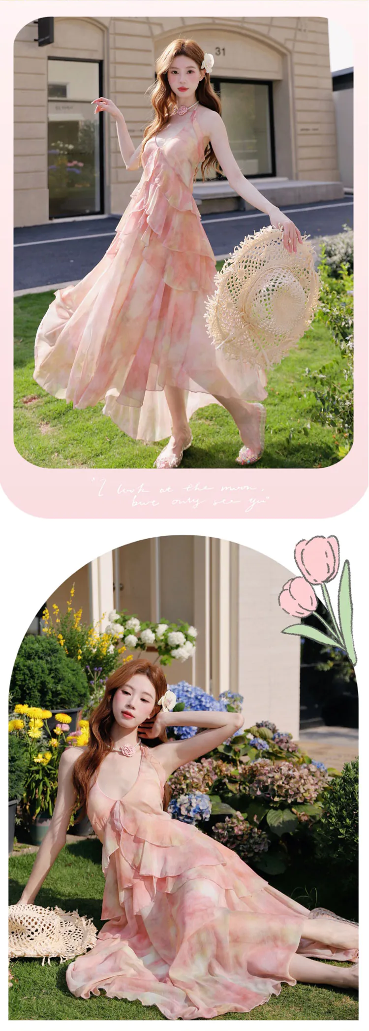 Ethereal-Tie-Dye-Pink-Ruffle-Layered-Skirt-Tiered-Backless-Chiffon-Dress10