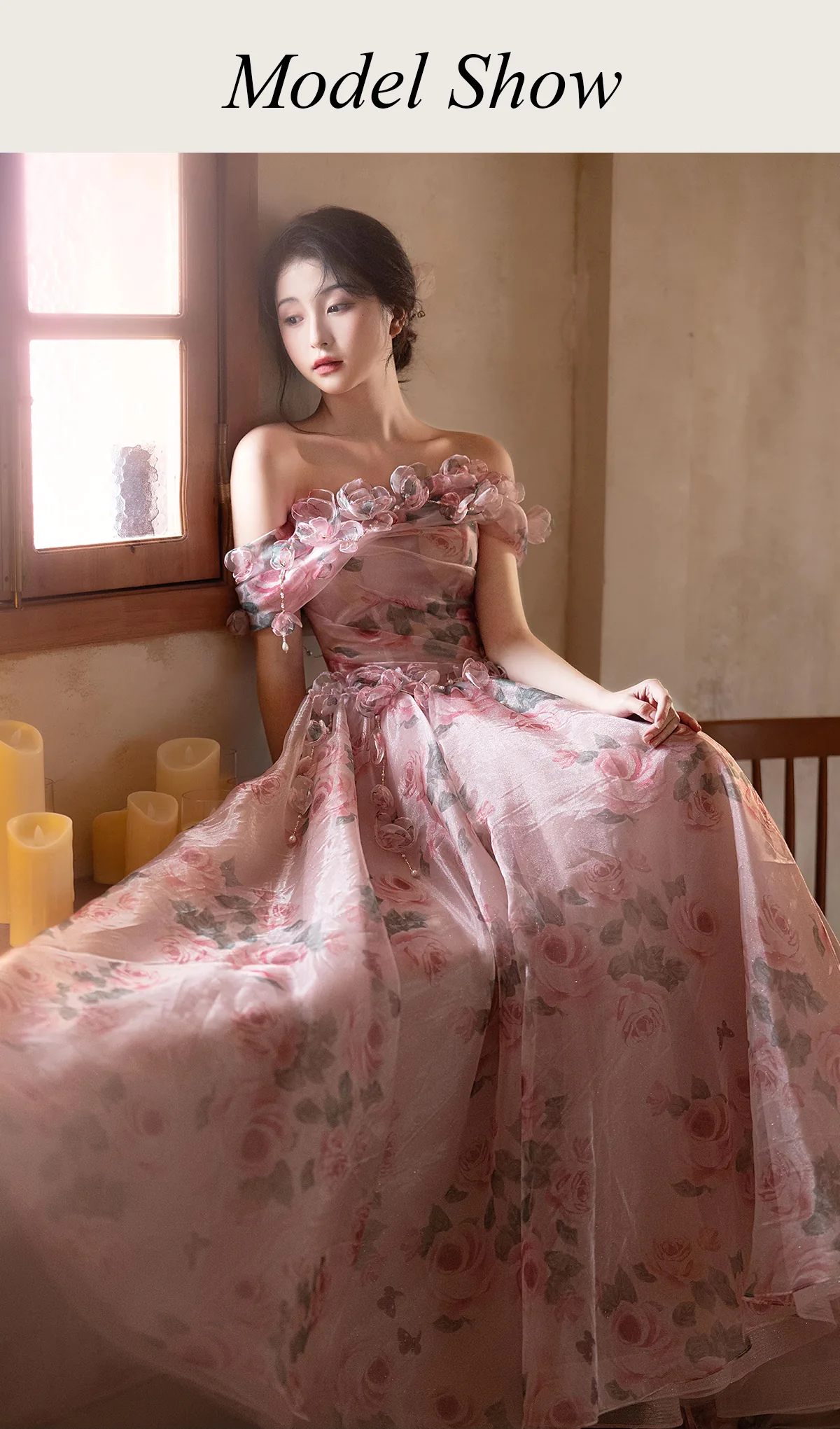 Fairy-Pink-French-Style-Off-Shoulder-Floral-Wedding-Cocktail-Dress12