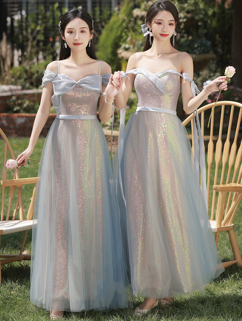 Fairy Sparkly Starry Long Evening Prom Bridesmaid Dress Ball Gown01