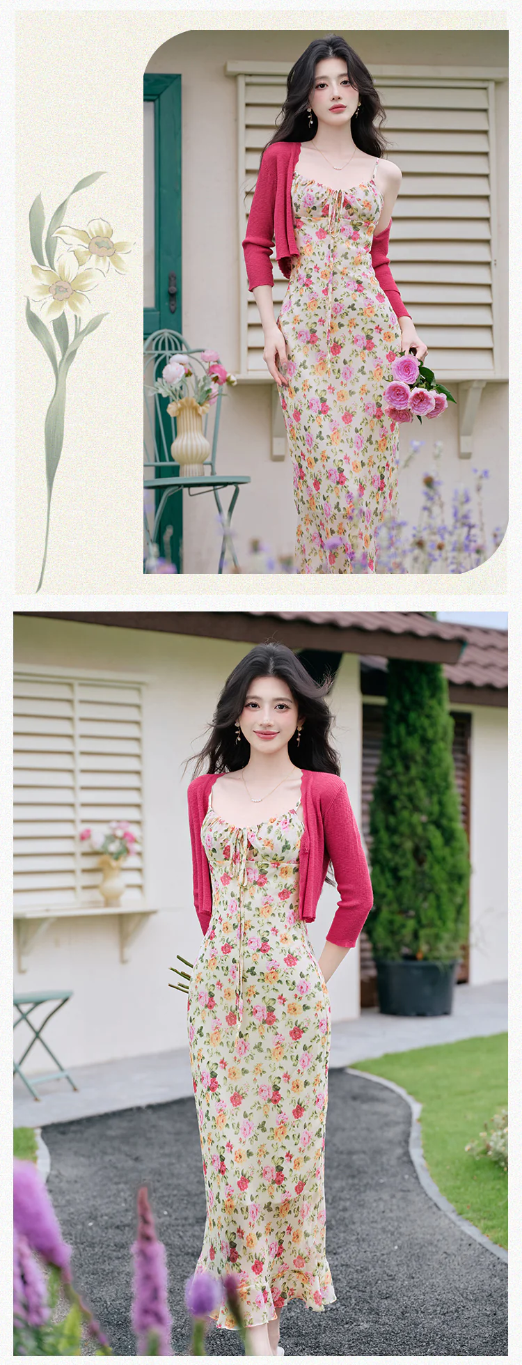 French-Retro-Summer-Floral-Cami-Dress-and-Matching-Cropped-Knit-Cardigan11