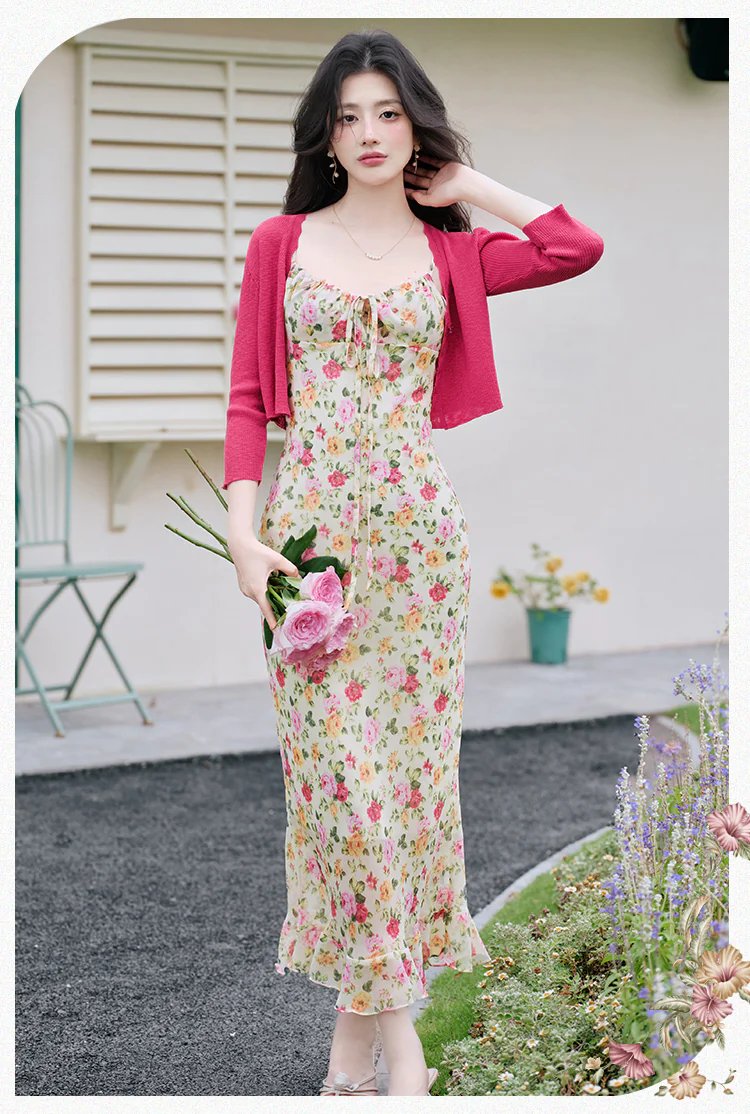 French-Retro-Summer-Floral-Cami-Dress-and-Matching-Cropped-Knit-Cardigan15