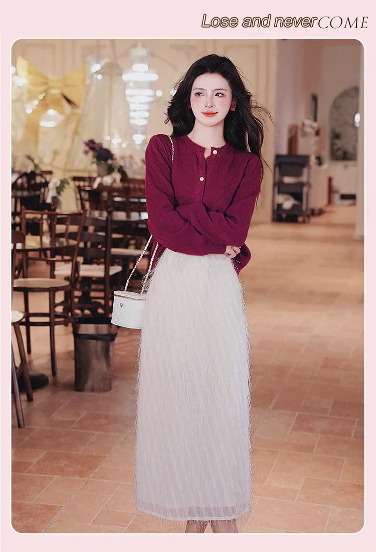 Gentle-Ladies-Purple-Sweater-Coat-with-Plush-Skirt-Autumn-Work-Casual-Set07
