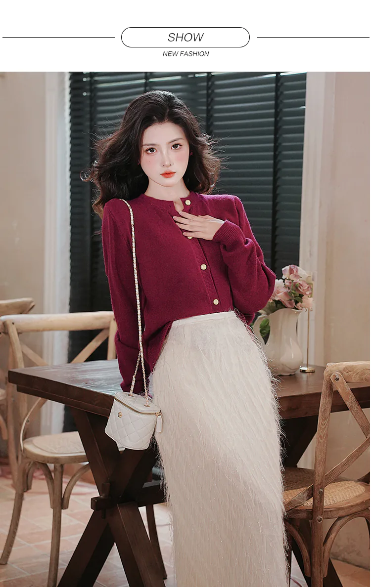 Gentle-Ladies-Purple-Sweater-Coat-with-Plush-Skirt-Autumn-Work-Casual-Set10