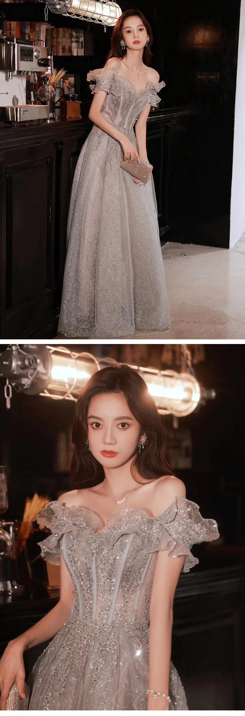 Grey-Off-the-Shoulder-Banquet-Party-Hostess-Evening-Gown-Formal-Dress15