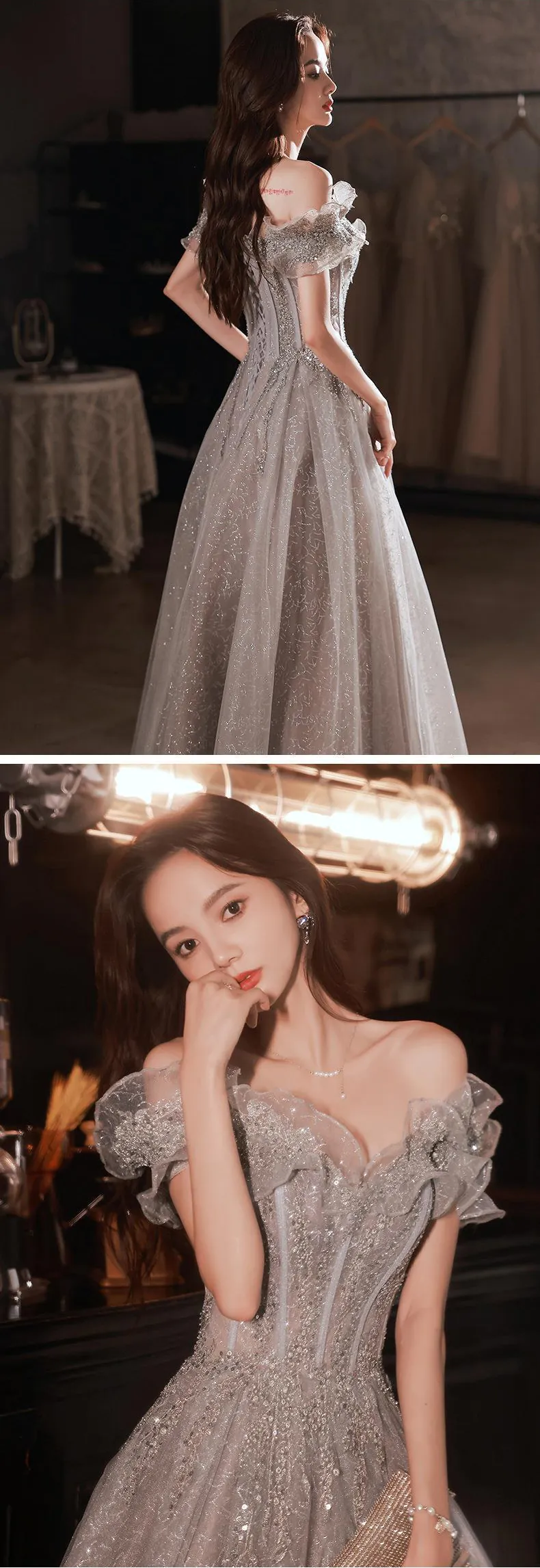 Grey-Off-the-Shoulder-Banquet-Party-Hostess-Evening-Gown-Formal-Dress16