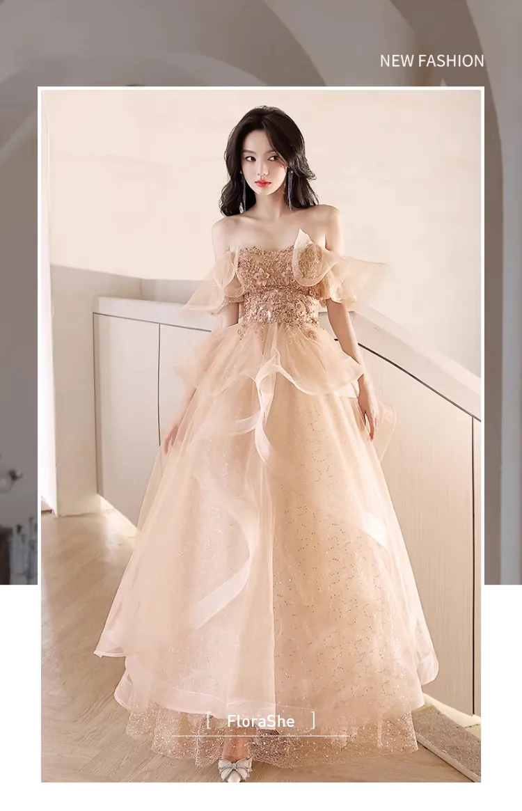 Ladies-Fairy-Champagne-Tulle-Off-the-Shoulder-Prom-Dress-Evening-Gown07