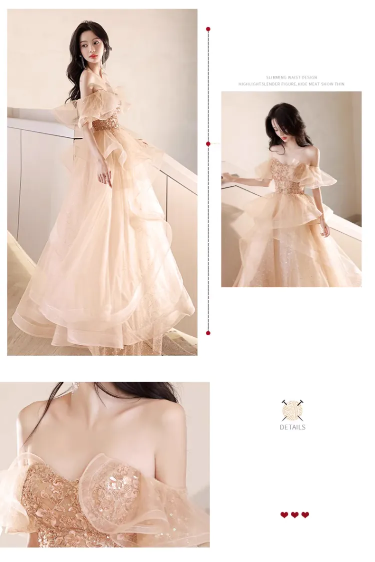 Ladies-Fairy-Champagne-Tulle-Off-the-Shoulder-Prom-Dress-Evening-Gown08