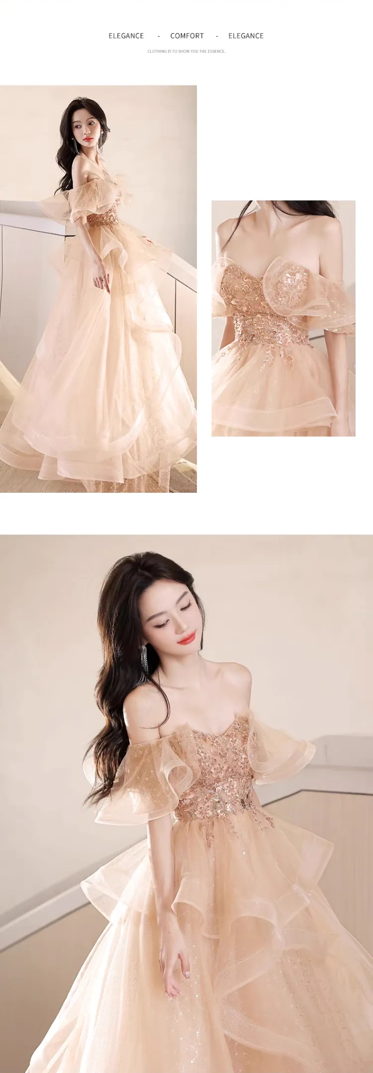Ladies-Fairy-Champagne-Tulle-Off-the-Shoulder-Prom-Dress-Evening-Gown12