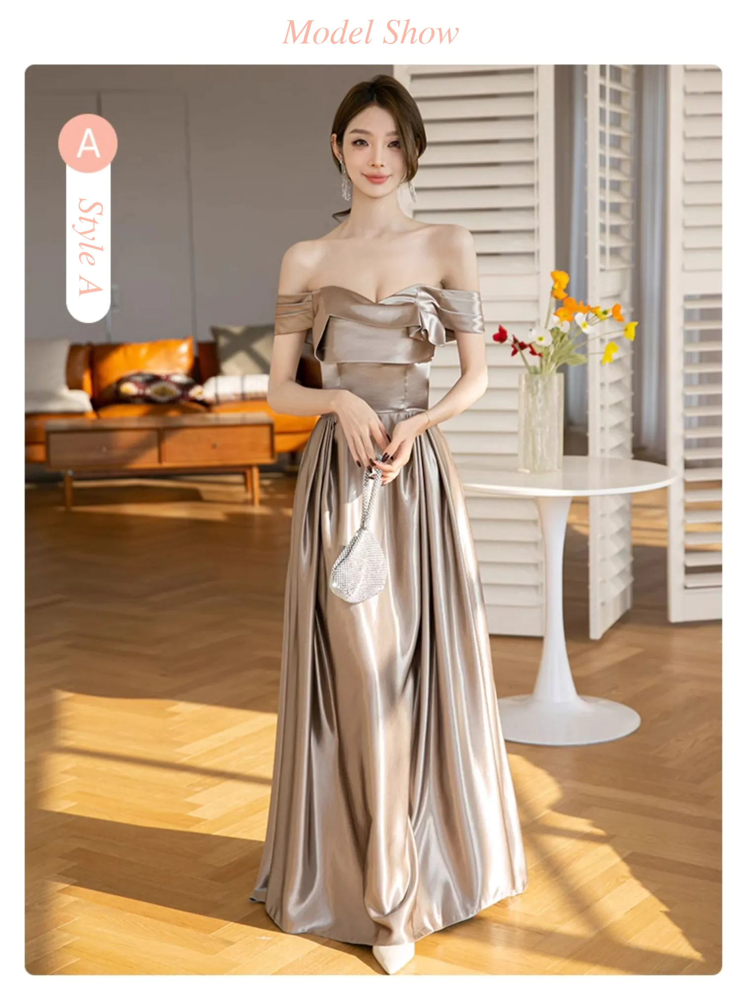 Modest-Mocha-Coffee-Satin-Formal-Party-Wedding-Guest-Bridesmaid-Dress11