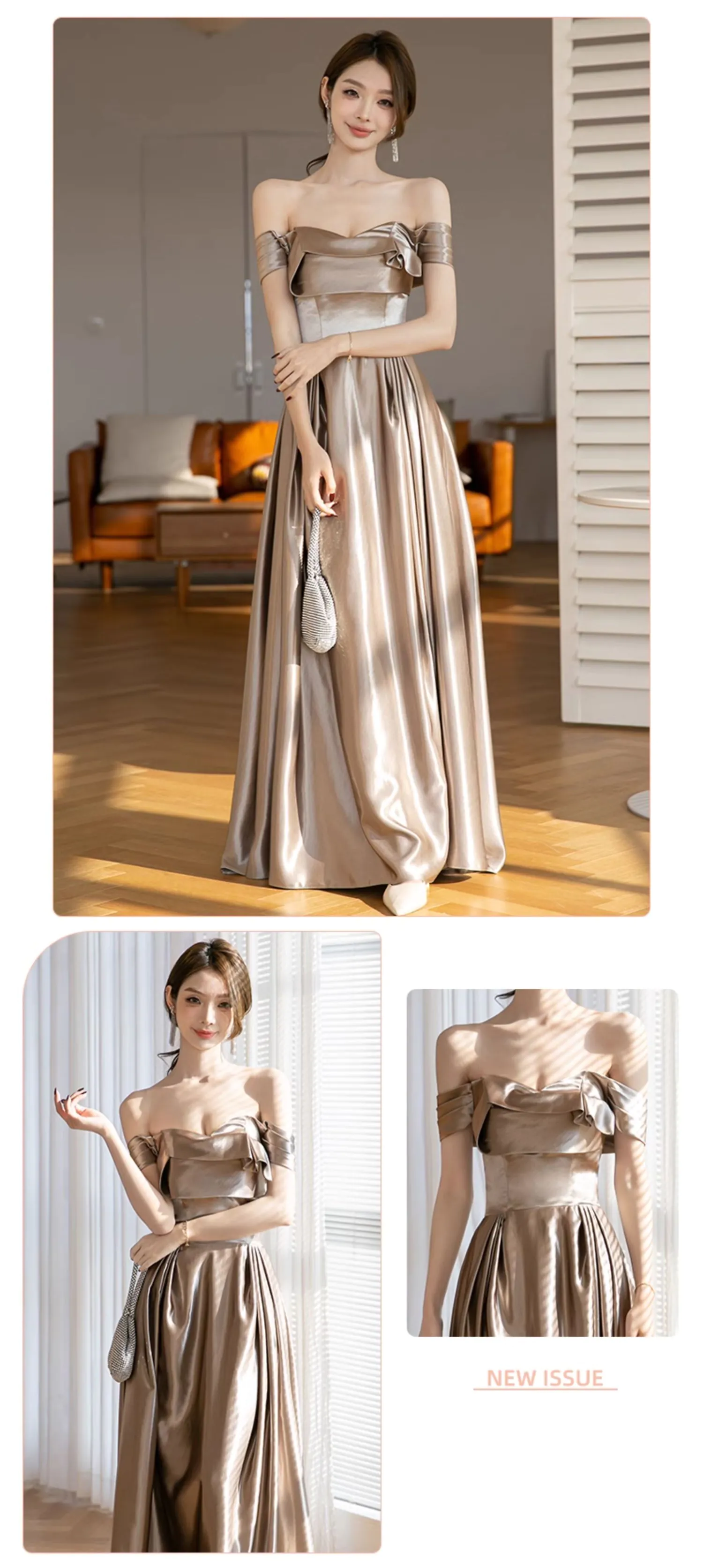 Modest-Mocha-Coffee-Satin-Formal-Party-Wedding-Guest-Bridesmaid-Dress12