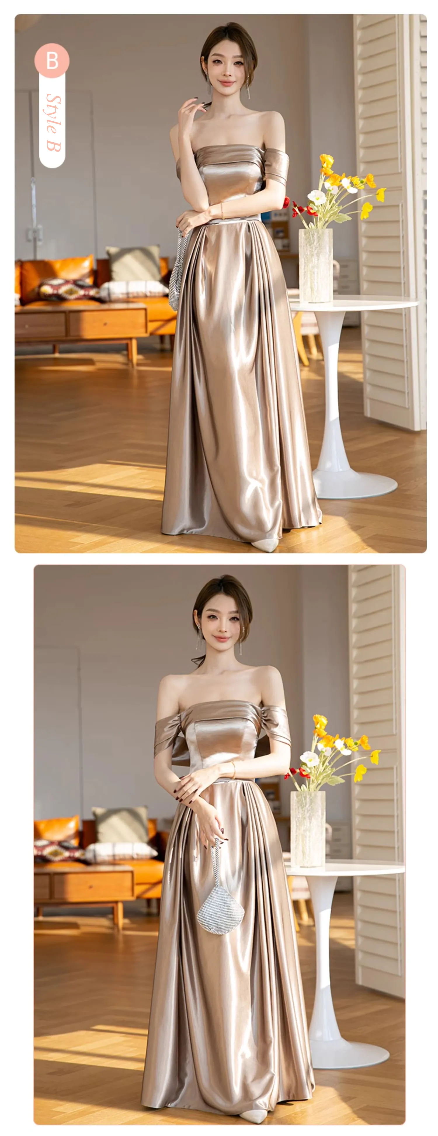 Modest-Mocha-Coffee-Satin-Formal-Party-Wedding-Guest-Bridesmaid-Dress14