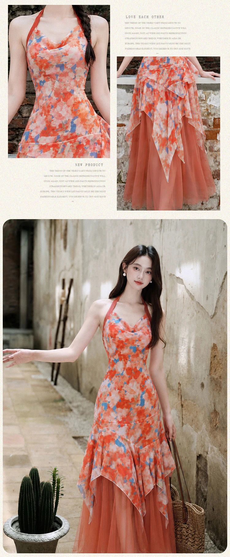 Orange-Watercolor-Print-Tulle-Layered-Slip-Dress-with-Cropped-Cardigan-Set13