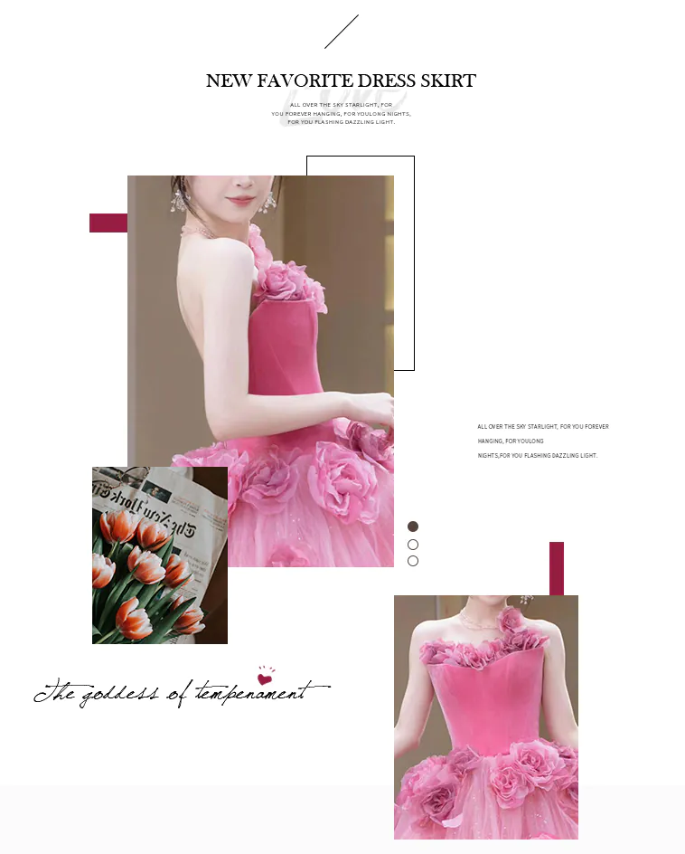Romantic-Blush-Pink-3D-Rose-Floral-Princess-Tulle-Evening-Gala-Party-Gown07