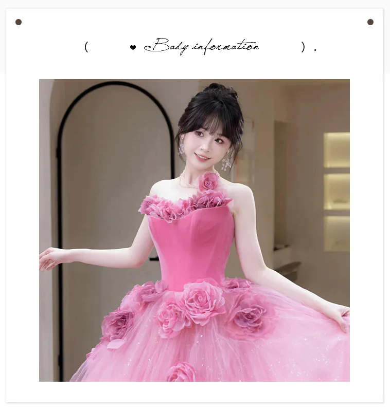 Romantic-Blush-Pink-3D-Rose-Floral-Princess-Tulle-Evening-Gala-Party-Gown08