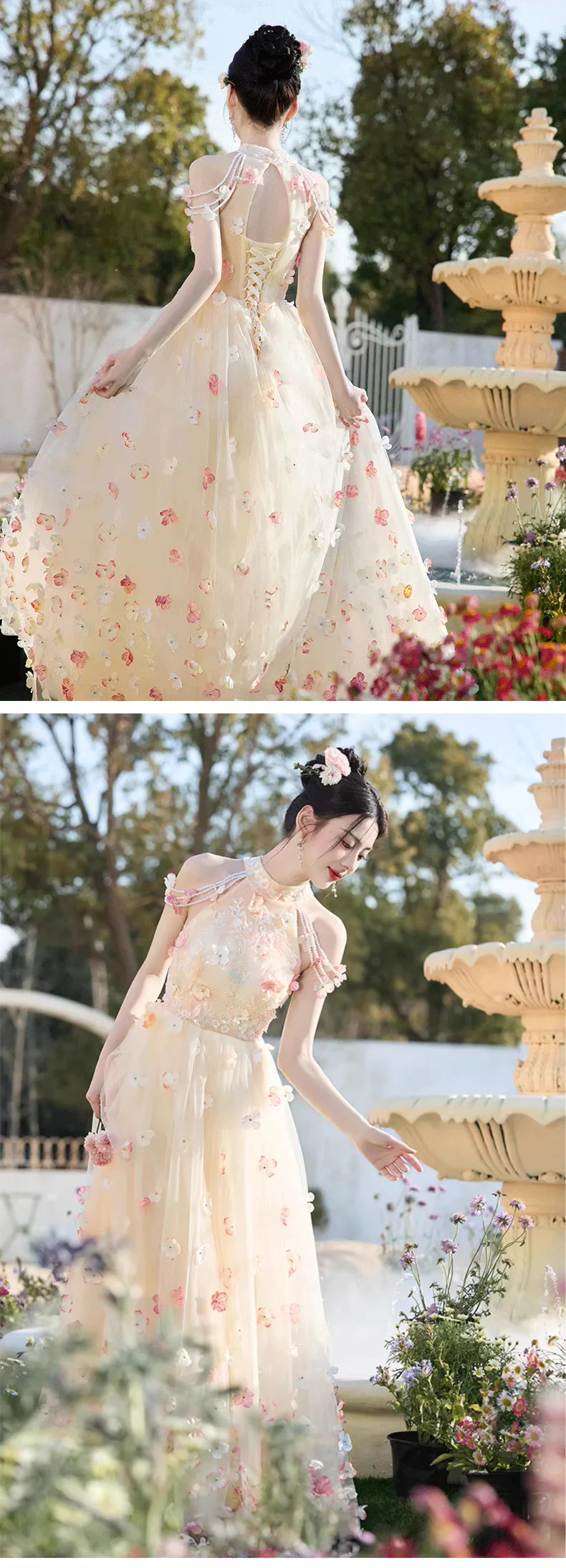 Romantic-Champagne-3D-Flowers-Halter-Chiffon-Evening-Dress-Party-Gown13