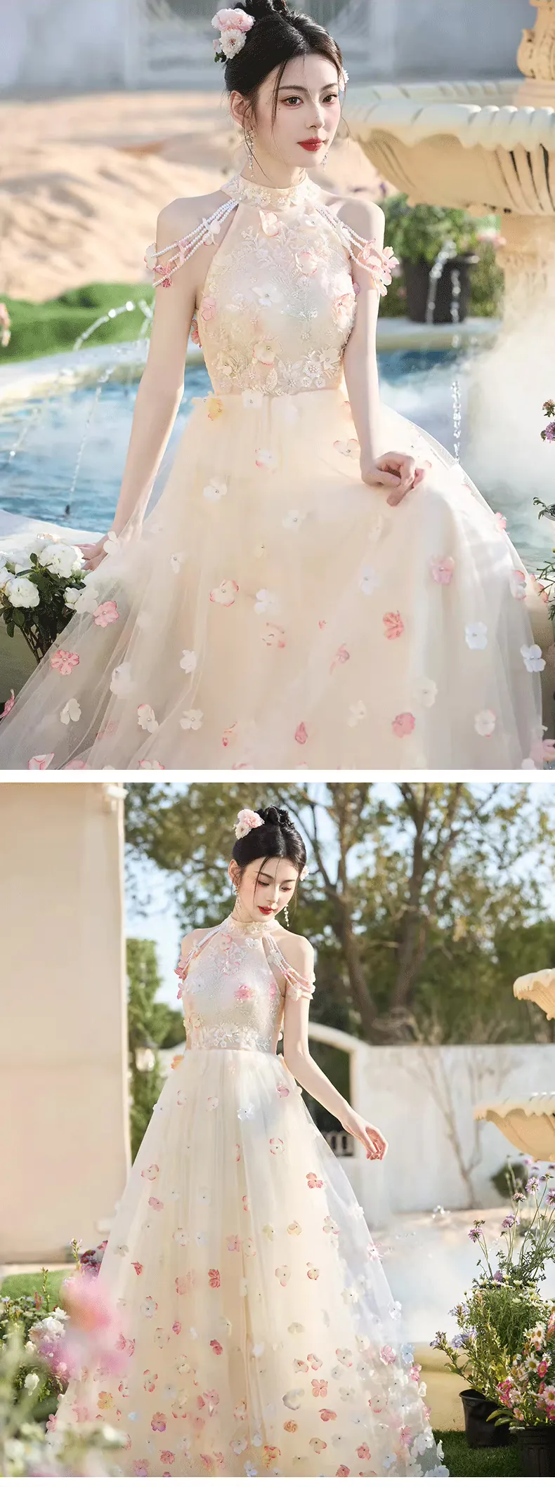 Romantic-Champagne-3D-Flowers-Halter-Chiffon-Evening-Dress-Party-Gown14