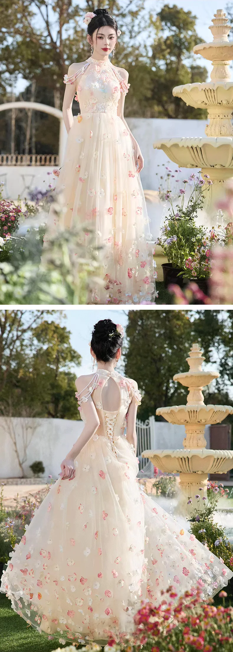 Romantic-Champagne-3D-Flowers-Halter-Chiffon-Evening-Dress-Party-Gown15