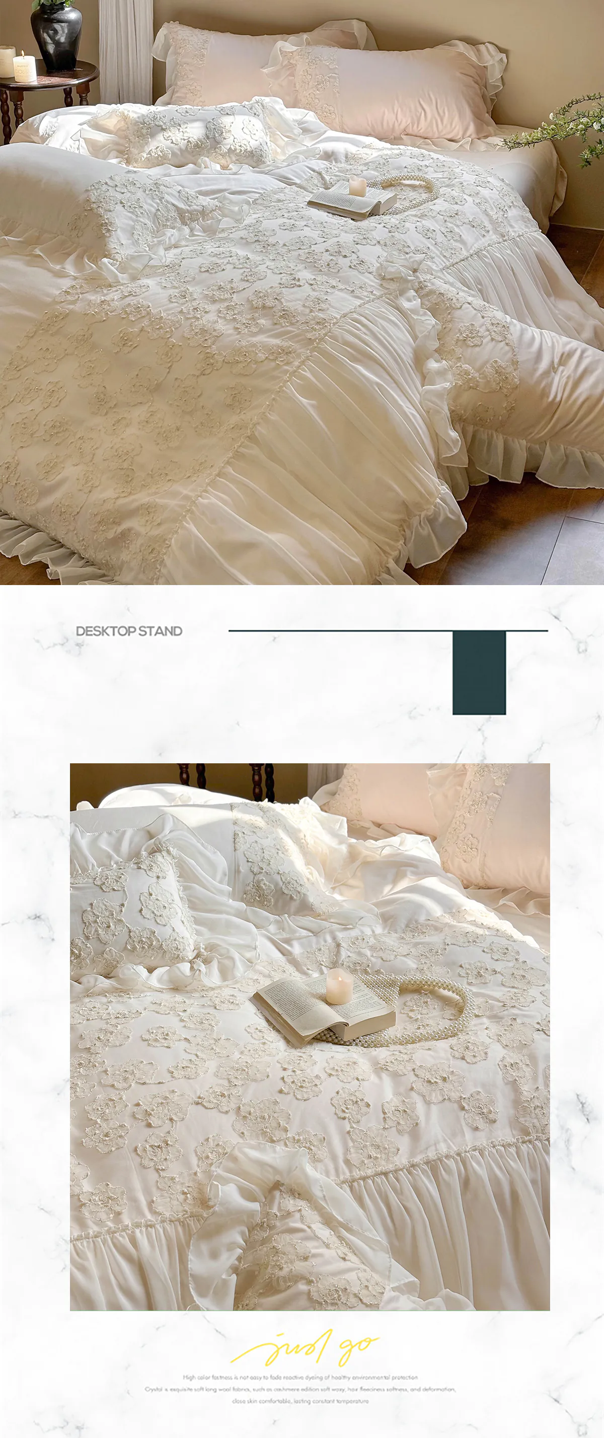Romantic-Platinum-Cotton-3D-Flower-Ruffle-Chiffon-Lace-Bedding-Set18