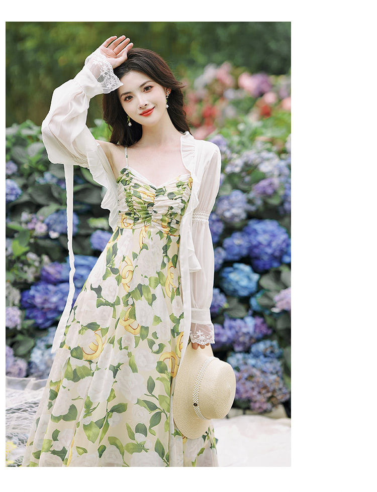 Romantic-Vintage-Floral-Print-Slip-Dress-with-Lace-Trim-Sleeve-Cardigan-Set09
