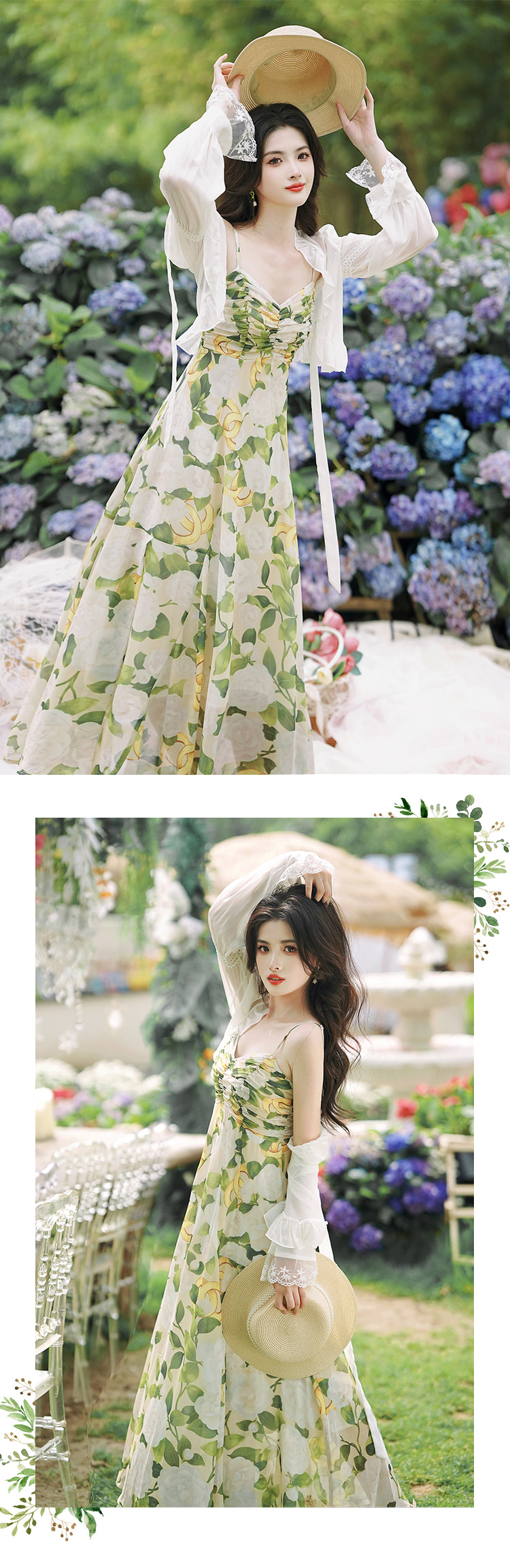Romantic-Vintage-Floral-Print-Slip-Dress-with-Lace-Trim-Sleeve-Cardigan-Set13