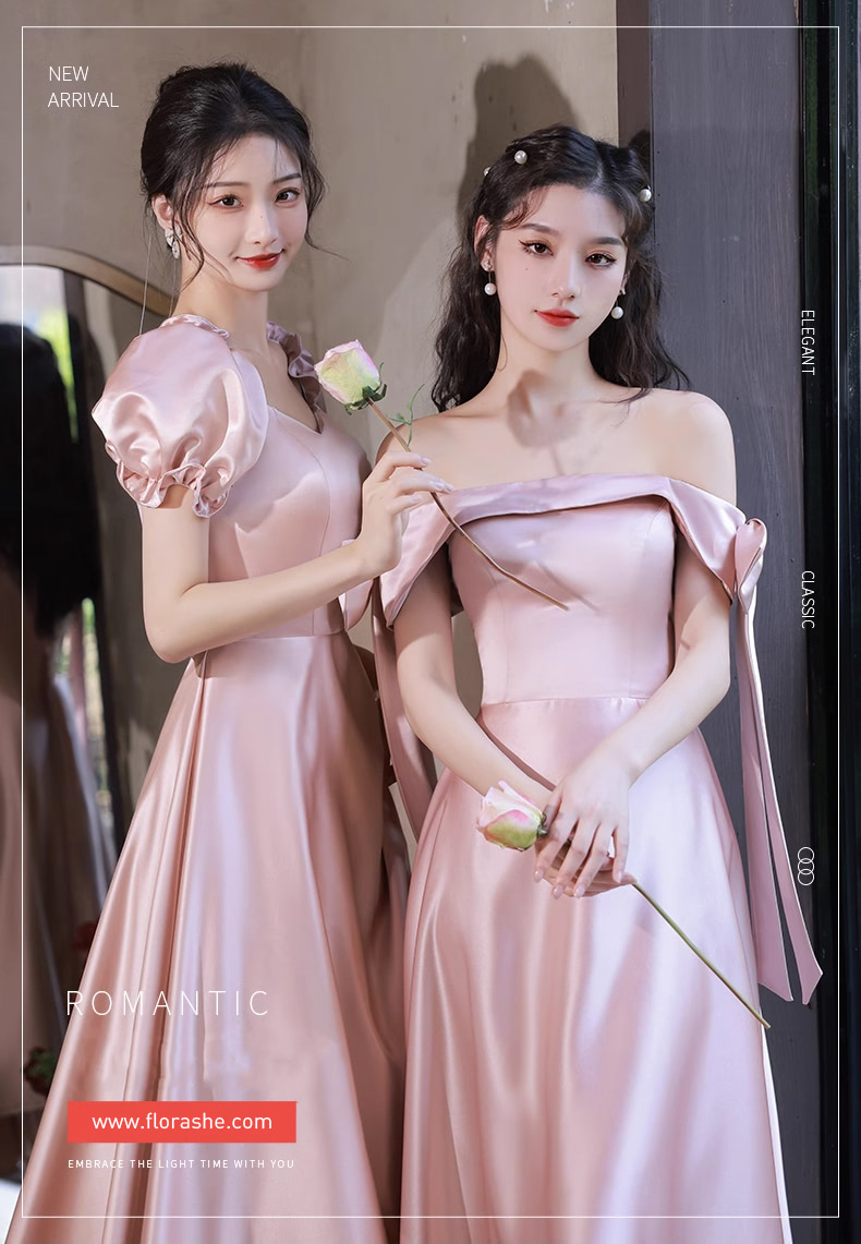 Simple-Pink-Satin-Bridesmaid-Midi-Dress-Homecoming-Graduation-Attire10