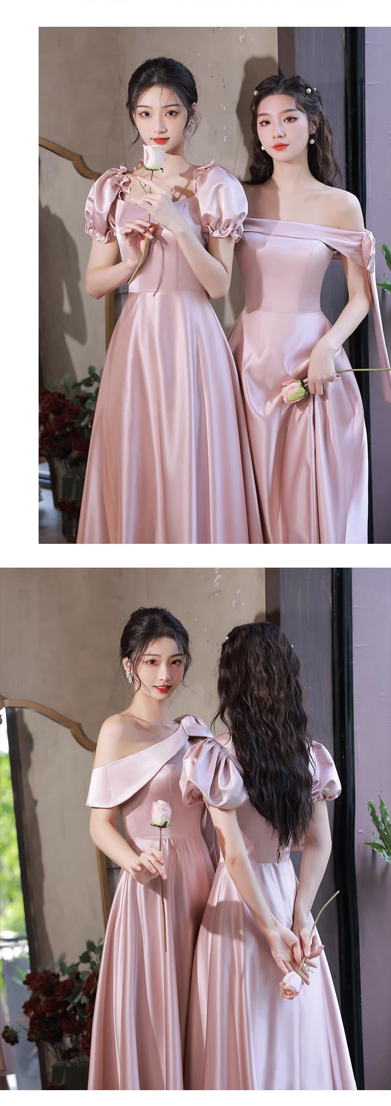 Simple-Pink-Satin-Bridesmaid-Midi-Dress-Homecoming-Graduation-Attire14
