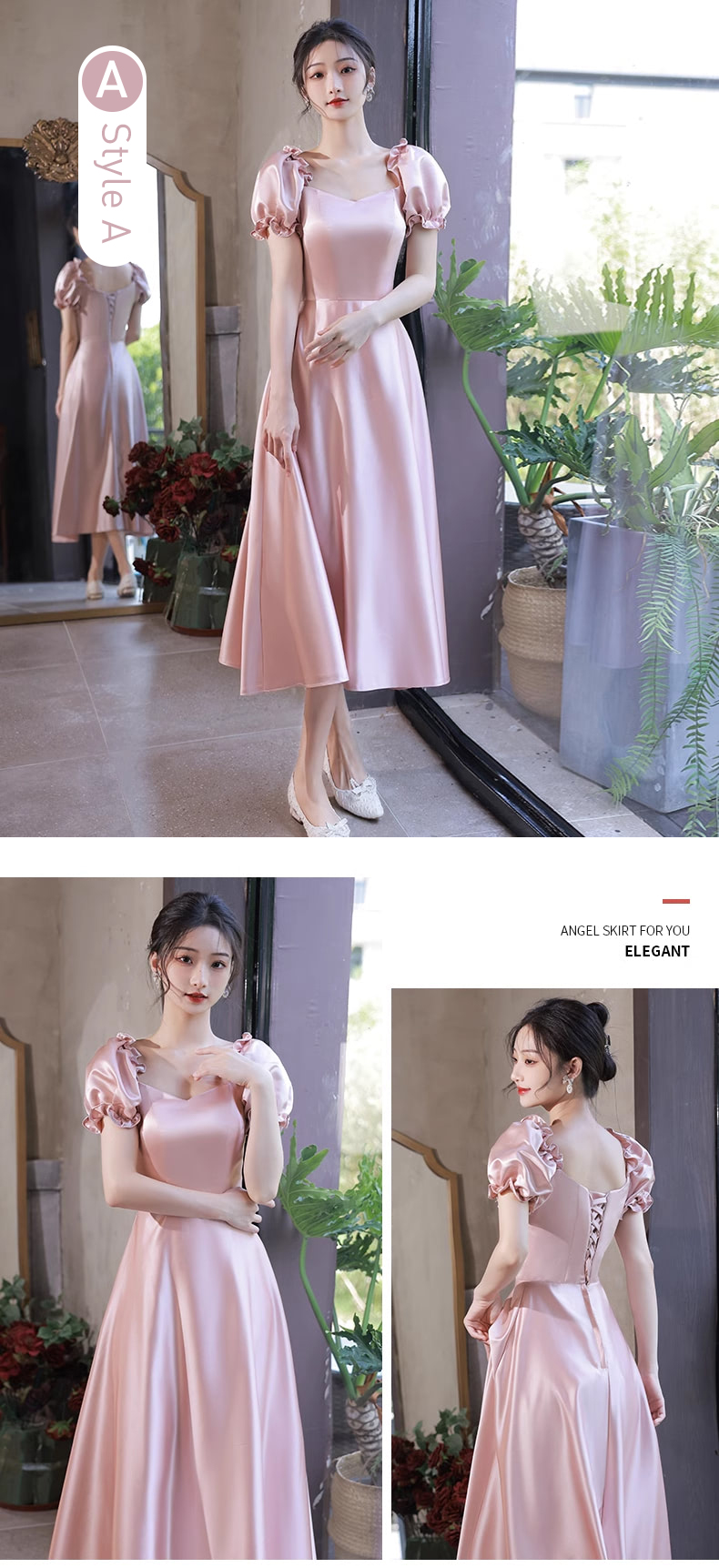 Simple-Pink-Satin-Bridesmaid-Midi-Dress-Homecoming-Graduation-Attire15