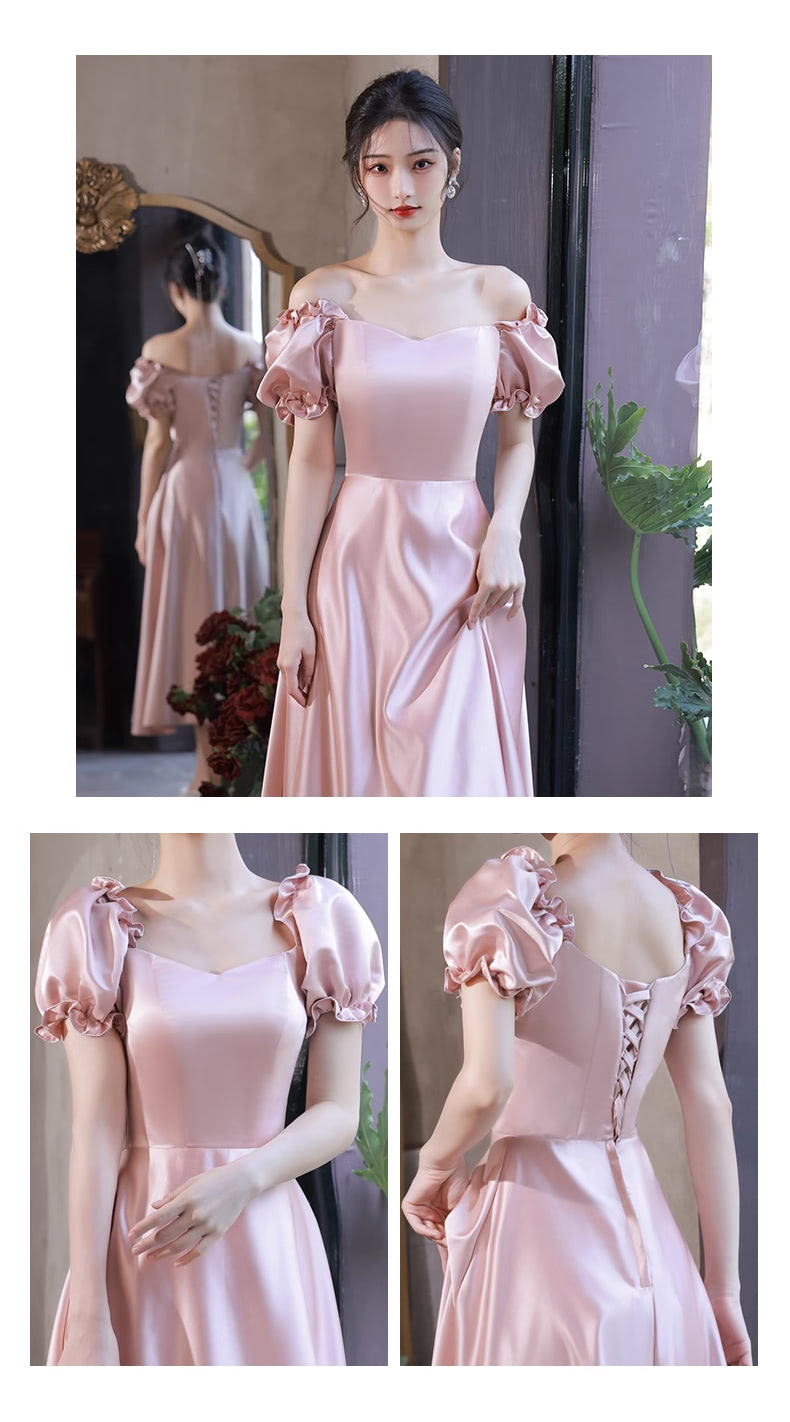 Simple-Pink-Satin-Bridesmaid-Midi-Dress-Homecoming-Graduation-Attire16